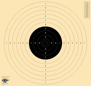 BDMP Scheibe 25m/50m Pistole für die Diziplinen Dienstgewehr 1 (DG 1)Sportpistole 2 (SP 2)