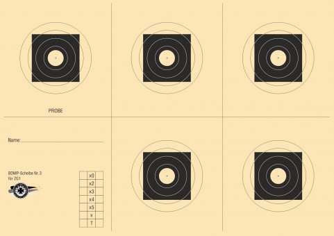 BDMP Scheibe Nr. 3 für die Diziplin Zielfernrohrgewehr 1 (ZG 1)